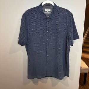 Ted Baker 7/3X Navy Patterned Shirt